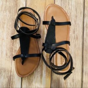Black Strappy Ankle Sandals